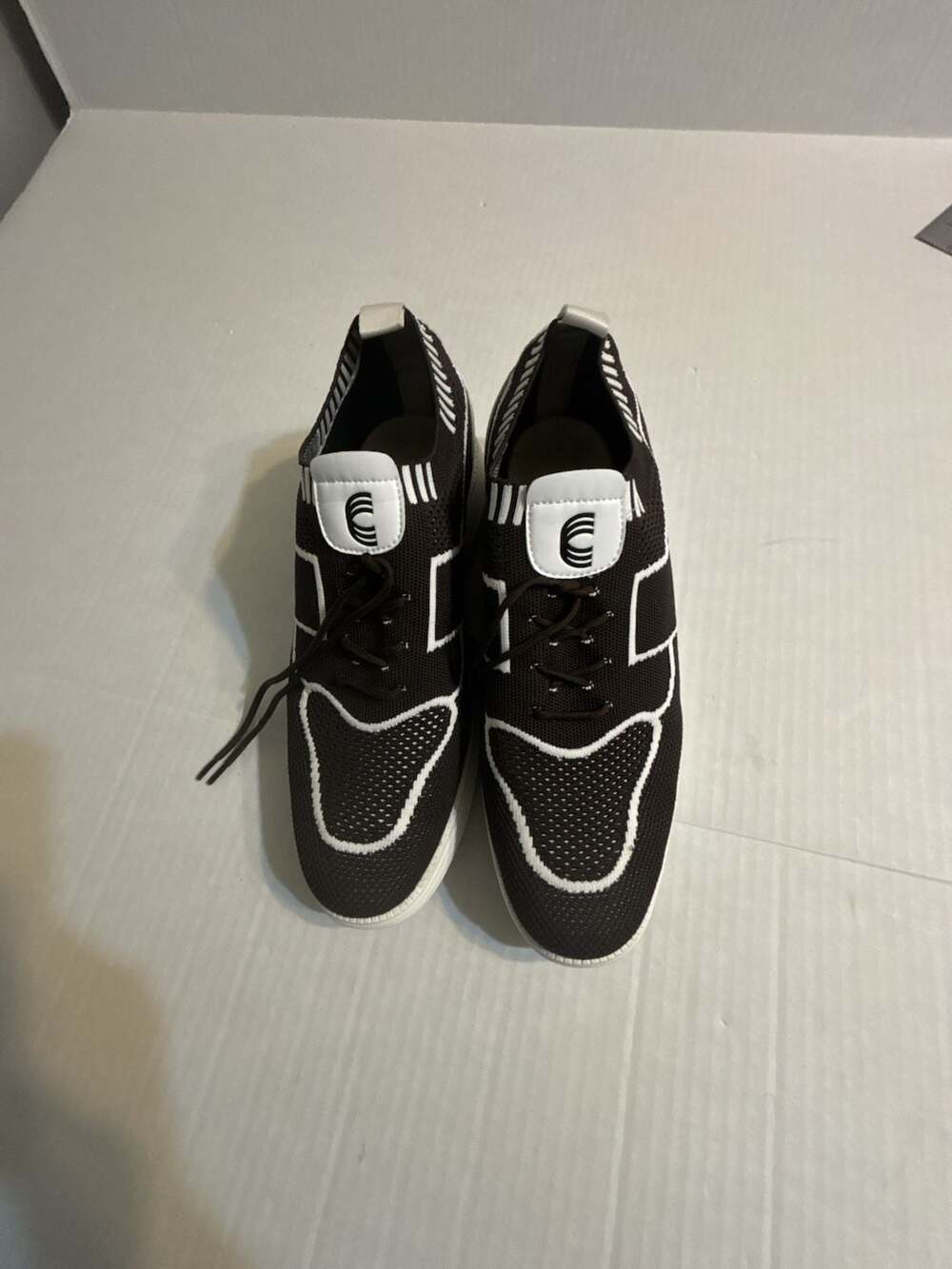 Unbranded Knit Lace-Up Sneakers Brown White Size 13